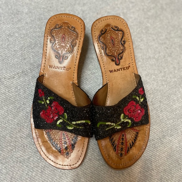 Wanted wedge heel sandals with sequin detail | size 7 | Bollywood Bohemian 🌹 - Picture 3 of 5